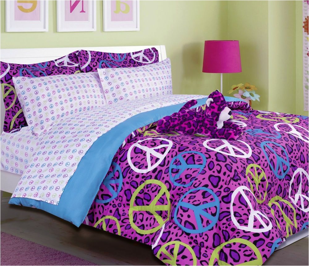 kids twin bed in a bag annie pink comforter and sheet set w stuffed leopard weblinens