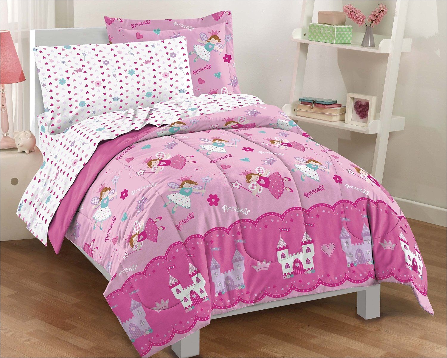 dream factory magical princess ultra soft microfiber girls comforter set pink