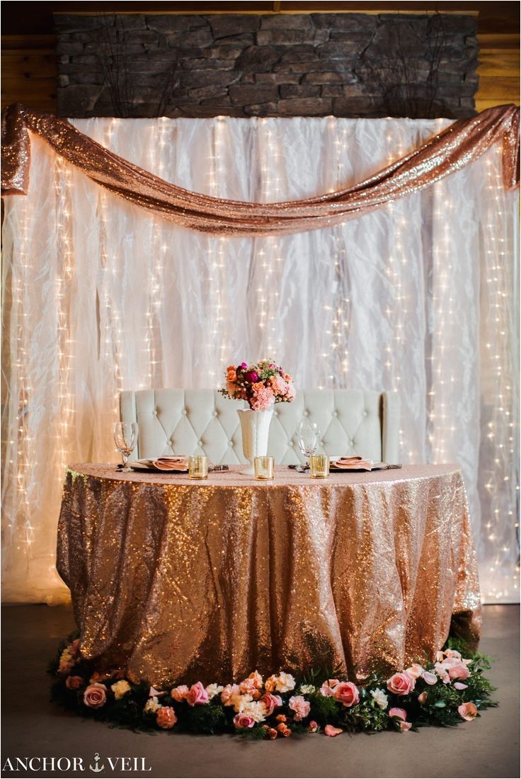 sweetheart table rose gold details rolling hill farm charlotte nc wedding photographer