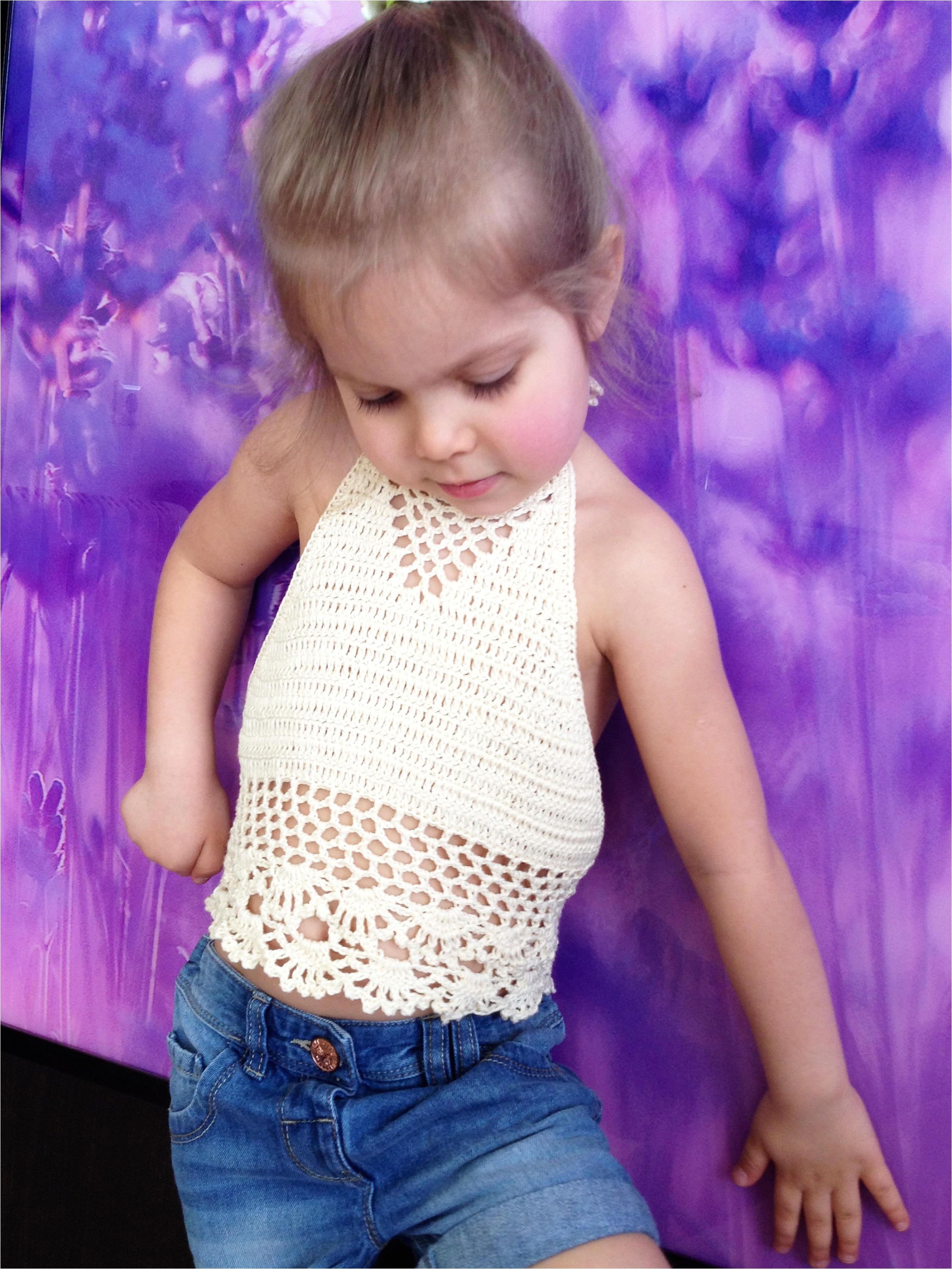 ivory toddler top crochet halter top baby girl festival top crochet lace crop top bohemia toddler top hippie crochet top beach top by elenavorobey on