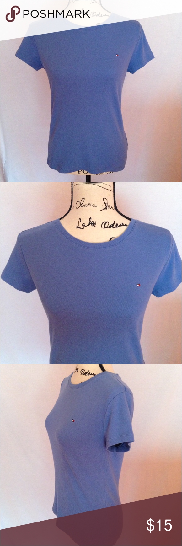 tommy hilfiger light blue t shirt