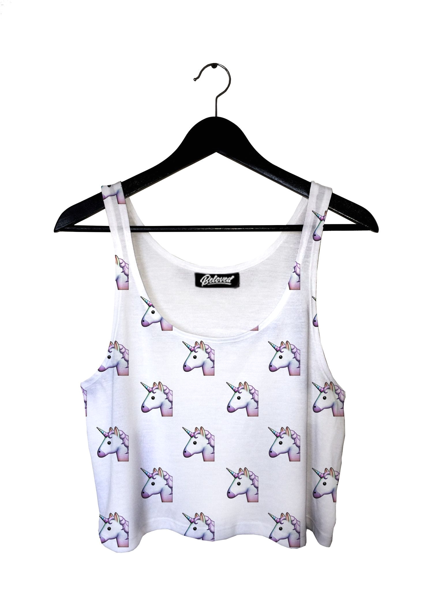 unicorn emoji crop top