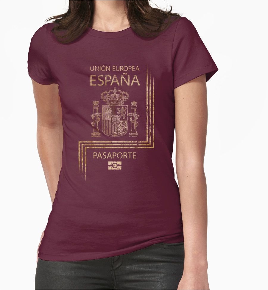 spanish passport vintage womens fitted t shirts by lidra redbubble