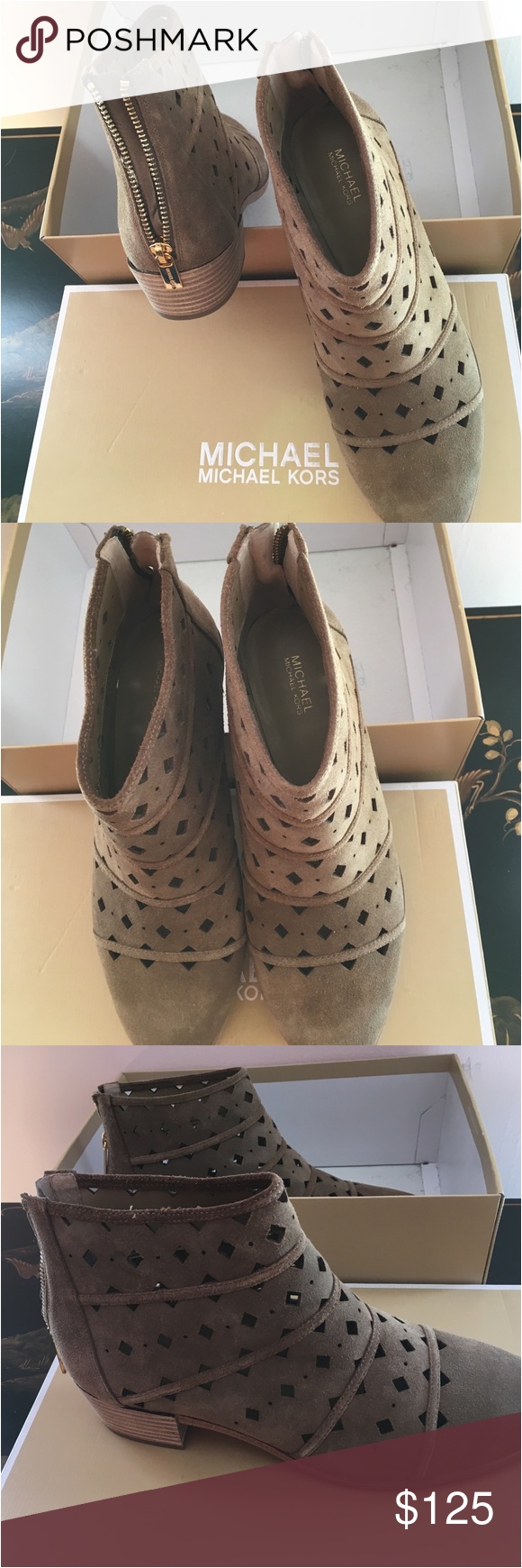 michael kors flat suede booties michael kors booties brand new and very cute