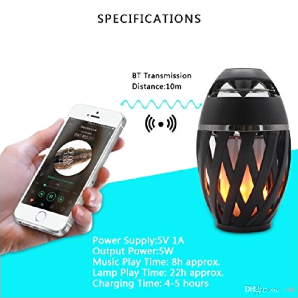 2018 portable bluetooth speaker led fake fire flame lamp holiday atmosphere led flame lamp bluetooth speaker touch soft light for iphone android from ledh