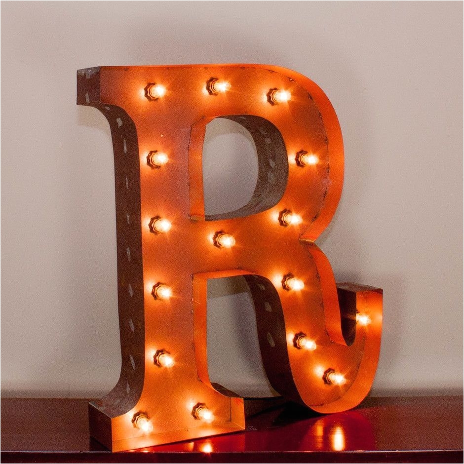 shine brighter with our 24 r vintage marquee letter light rustic metal each