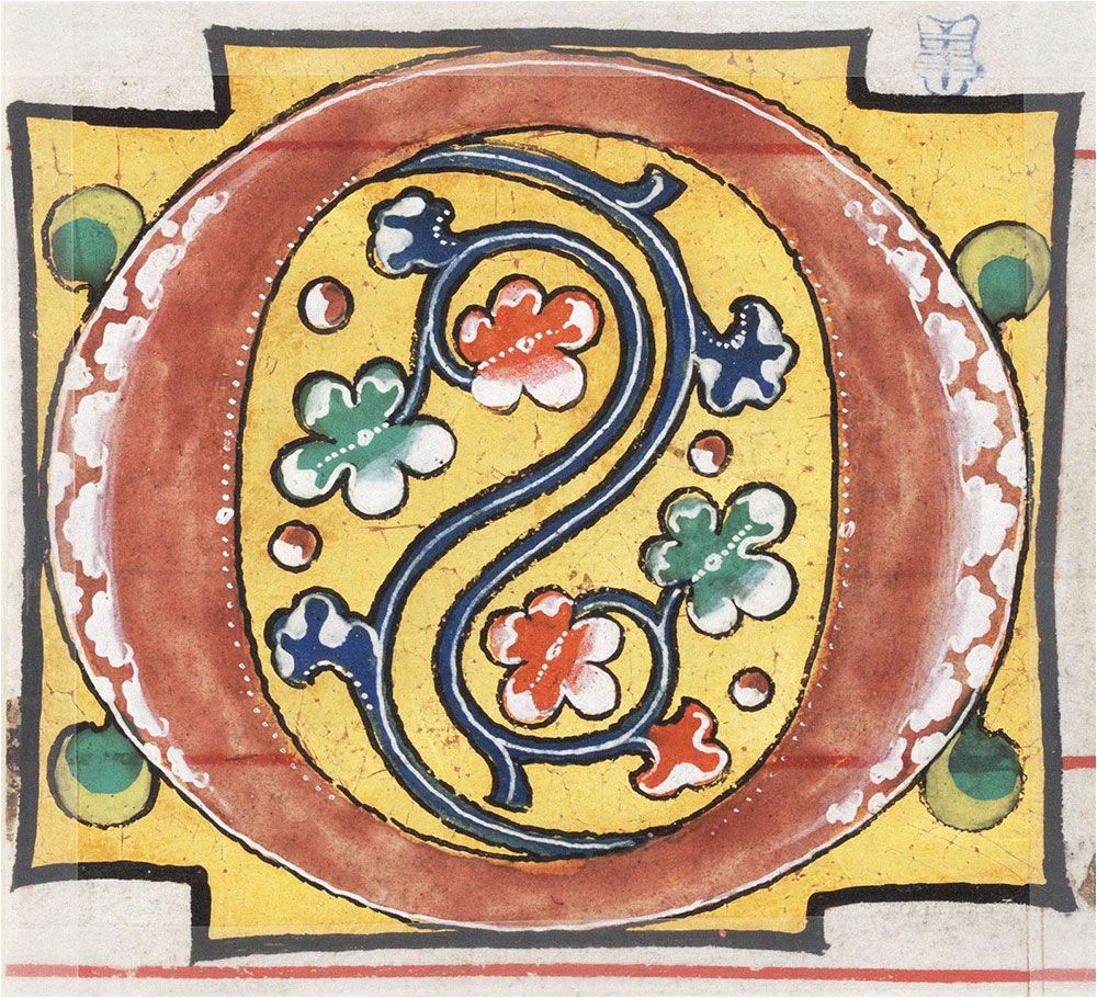 decorated initial o 1499 france