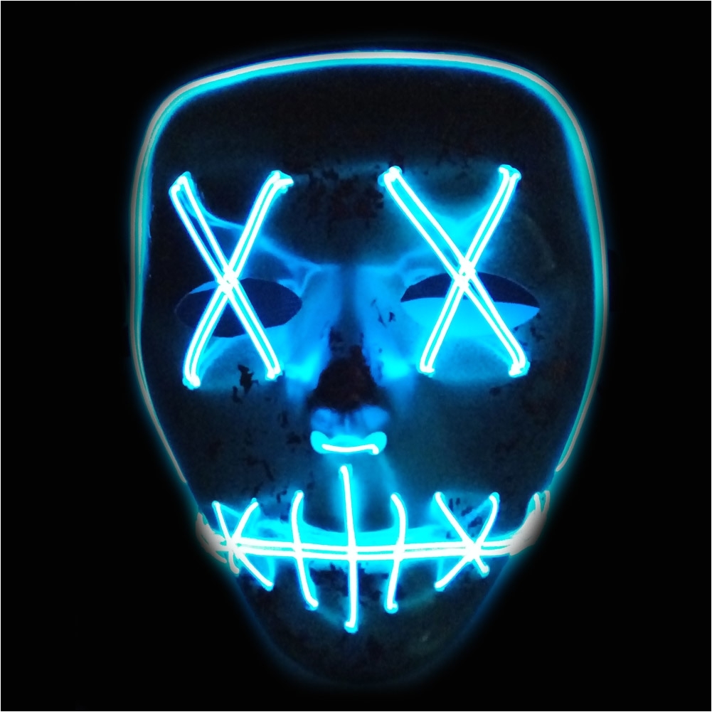el wire horror mask led light up flashing skull mask skeleton halloween rave party concert scary