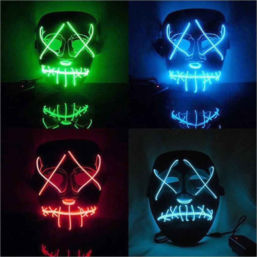 halloween led light mask up funny mask masks glow in dark masks party festival halloween cosplay