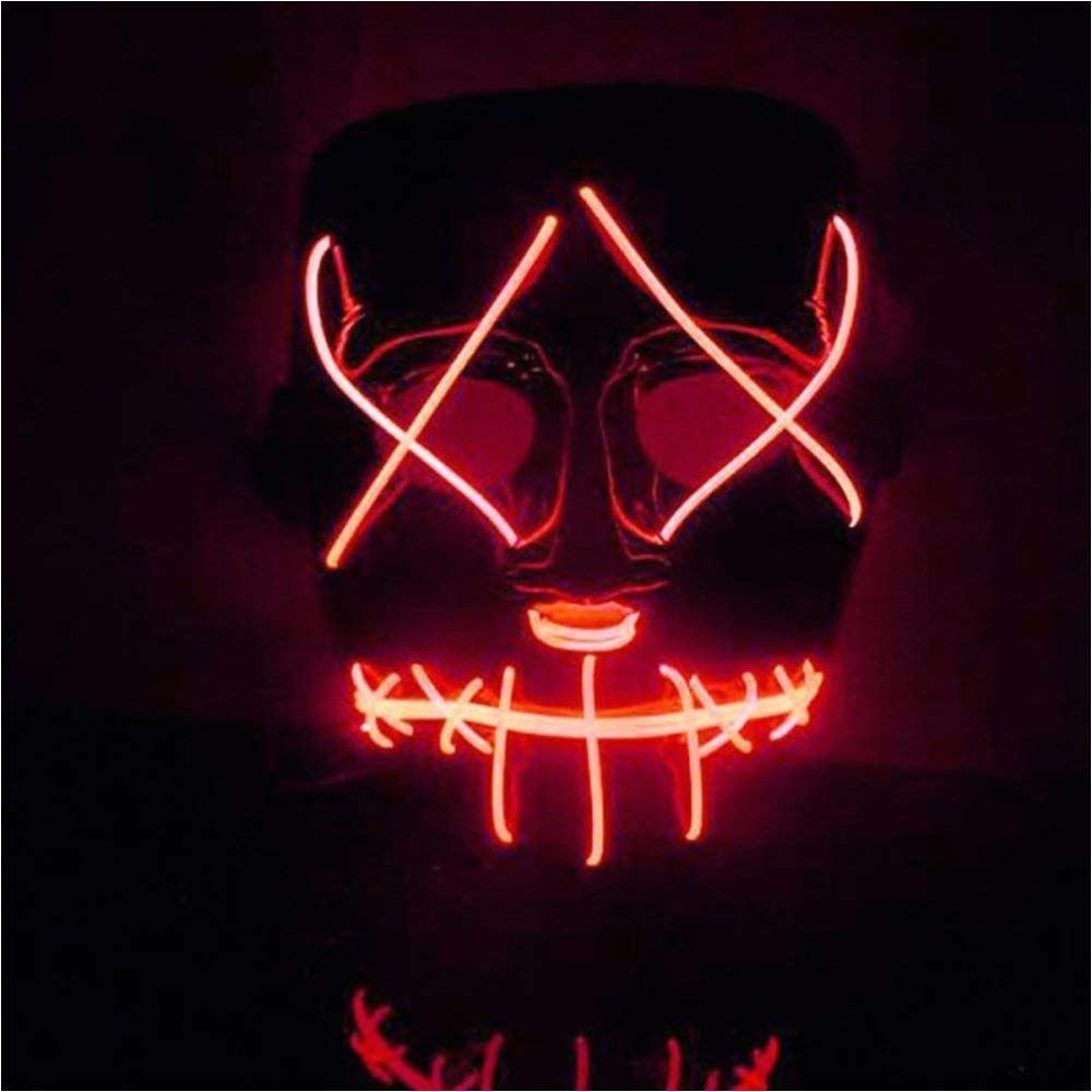 amazon com halloween mask led light up funny mask from the purge election year great for festival cosplay halloween costume r toys games