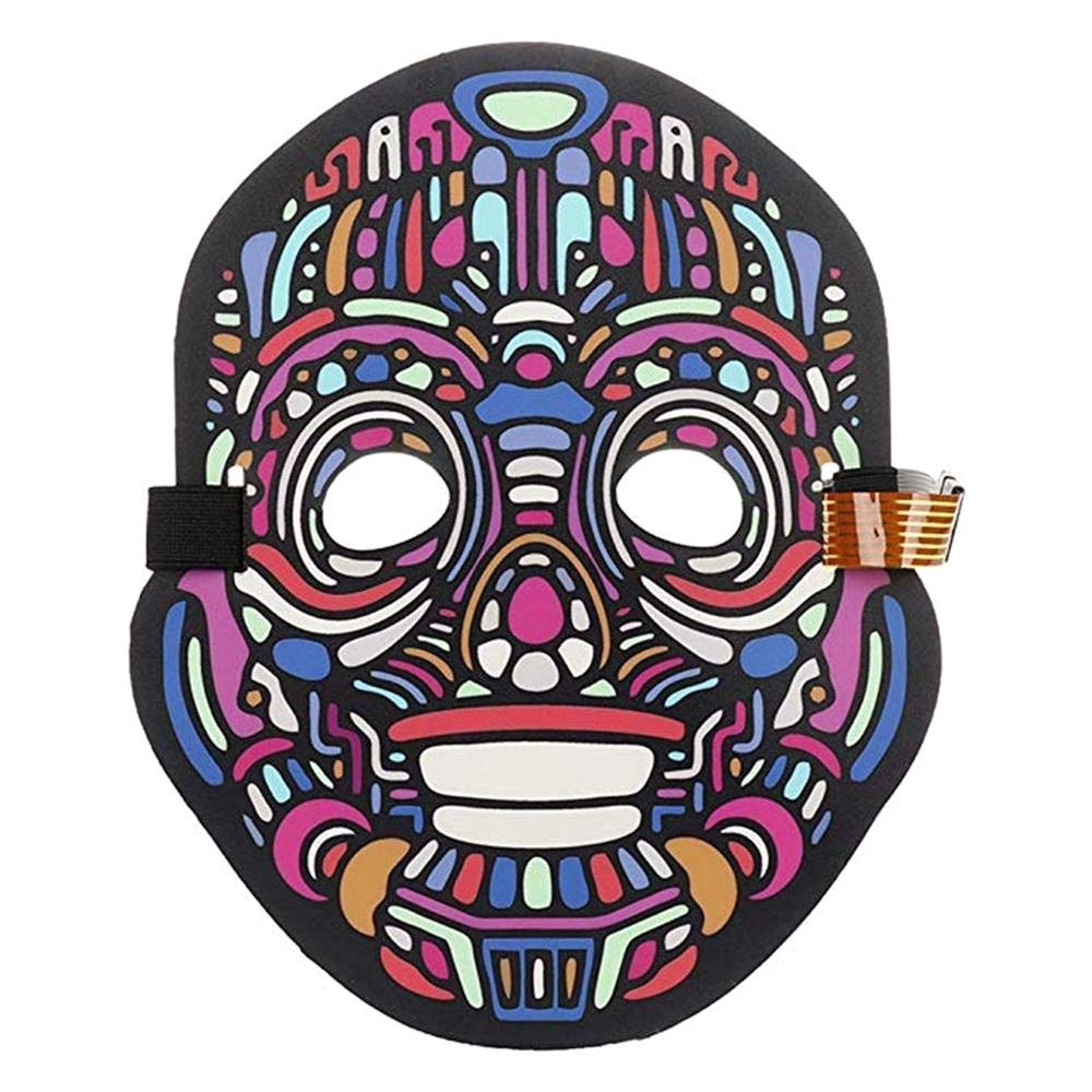 amazon com wenini luminous voice control mask halloween sound reactive full face led light up mask dance rave edm plur party a clothing