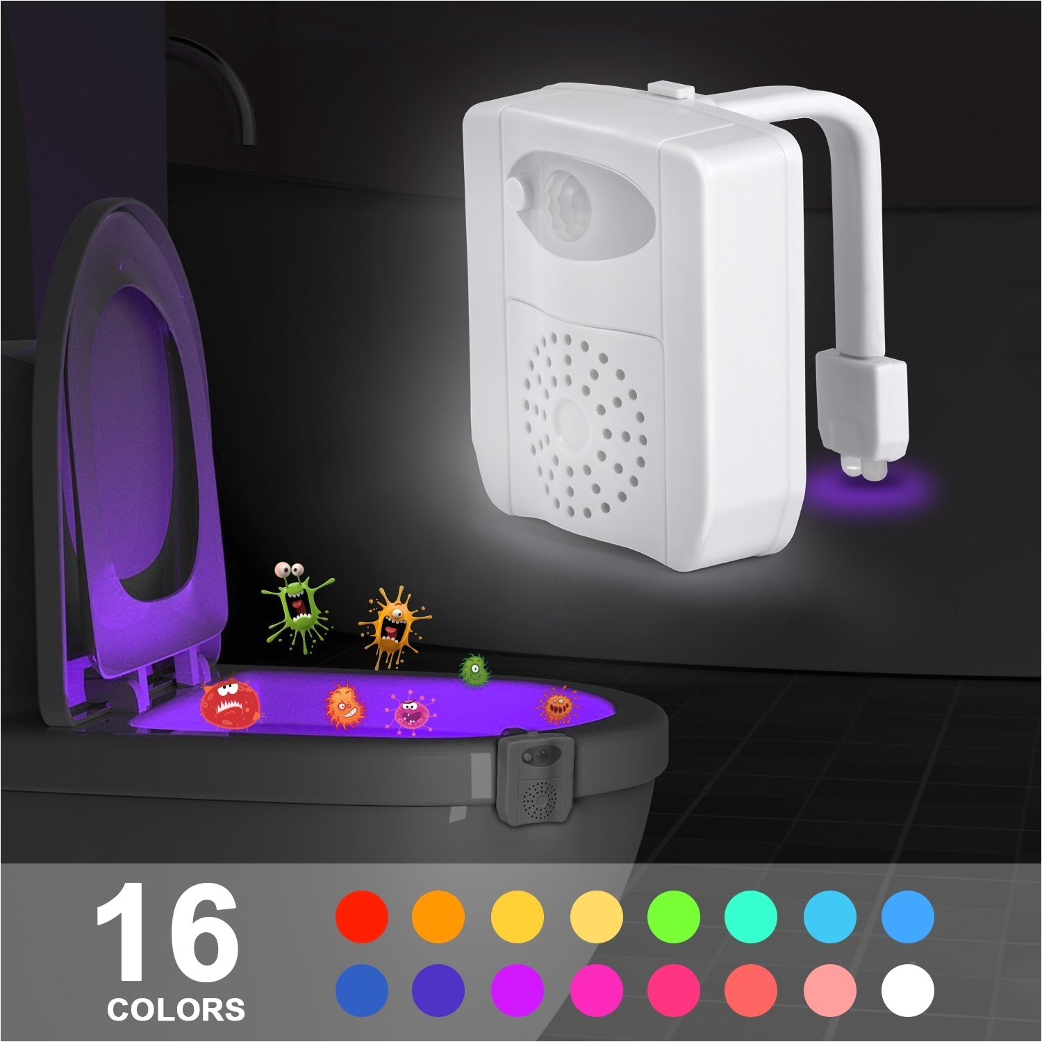 aliexpress com buy motion activated toilet night light led toilet seat nightlight 16 colors motion sensor toilet bowl light with uv sterilizer from
