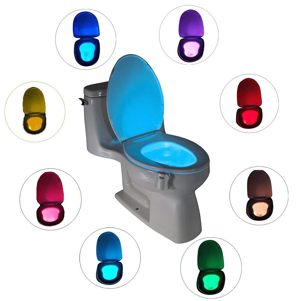 amazon com light up toilet seat led toilet nightlight motion activated 8 colors light sensor bathroom glow bowl toilet nightlight baby
