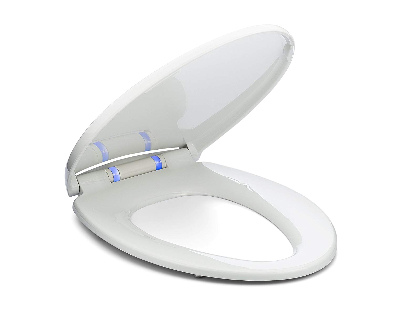 bath royale superior elongated toilet seat with cover and nightlight white slow close quick release for easy cleaning fits all elongated oval toilets