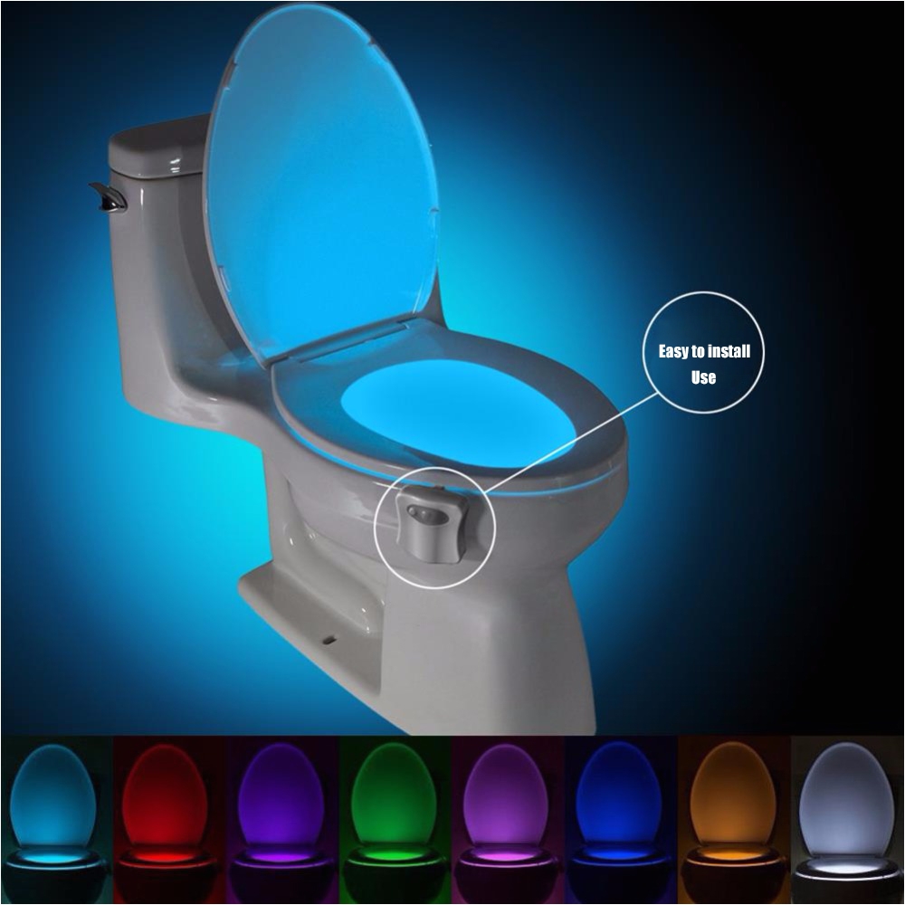 lighting toilet light led night light human motion sensor backlight for toilet bowl bathroom 8 color