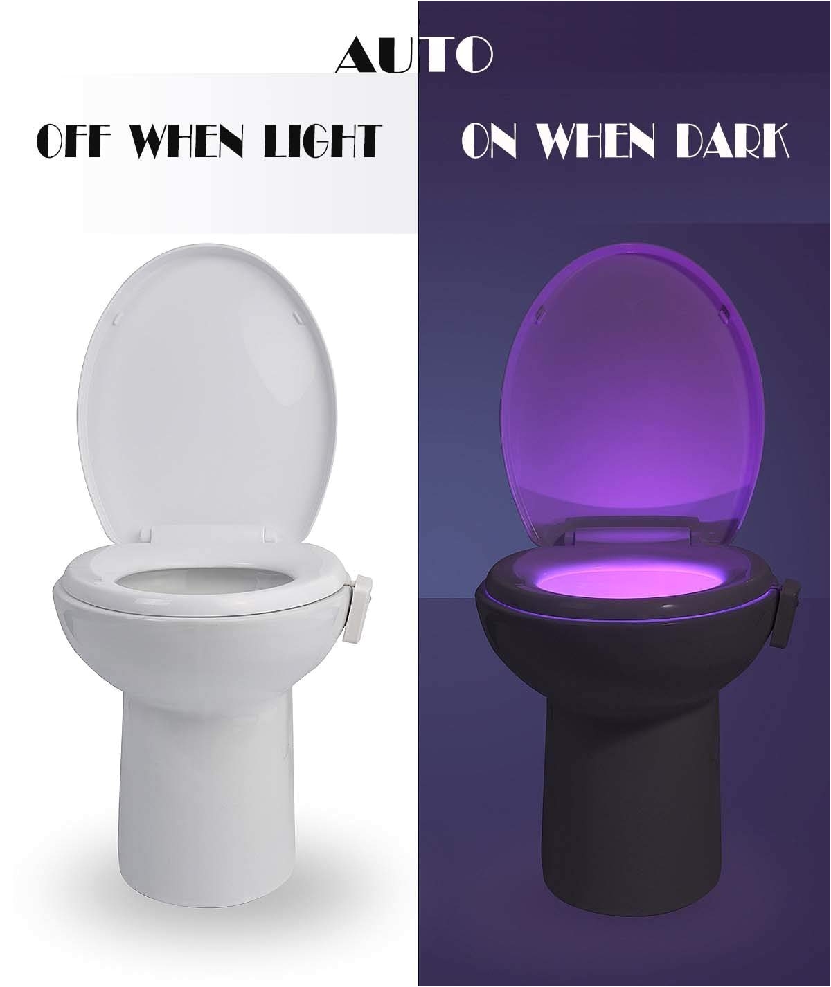 toilet bowl light universal motion activated light led go and glow nightlight 8 color options and color rotate mode for nighttime trips to bathroom by