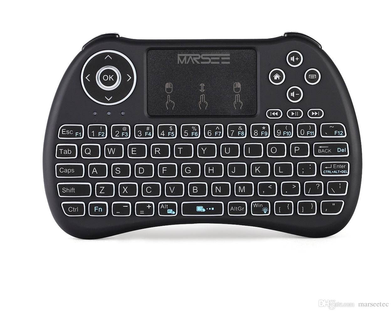 mini 2 4g backlit wireless keyboard with touchpad mouse led backlit rechargable li
