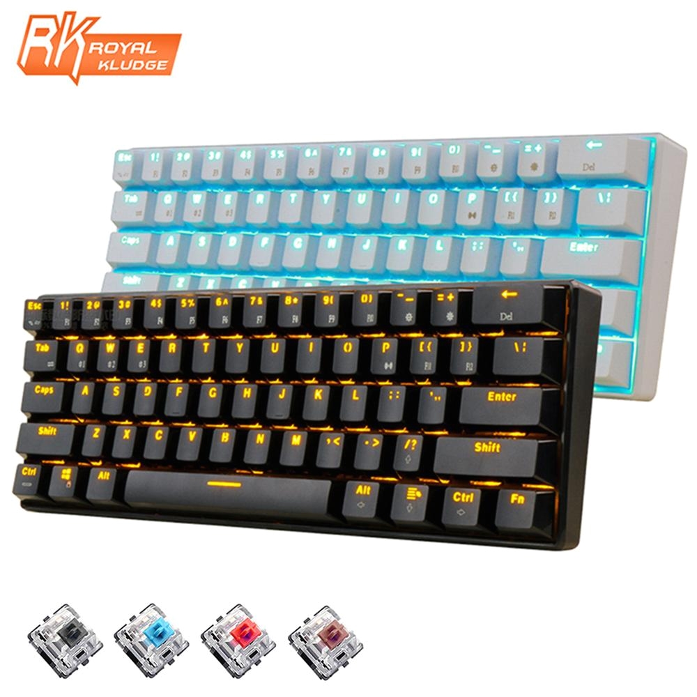 Light Up Wireless Keyboard New 61 Keys Rk61 Bluetooth Wireless White Led Backlit Ergonomic