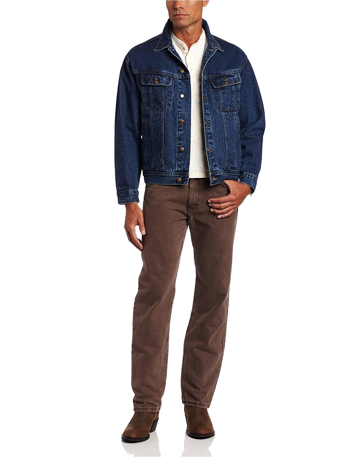 wrangler mens rugged wear unlined denim jacket at amazon mens clothing store blue jean jacket men