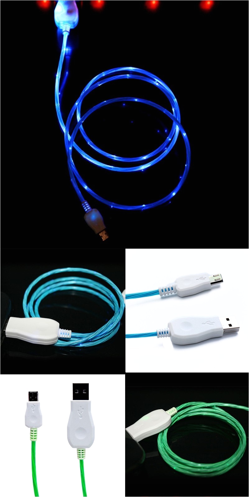beautiful colors and awesome leds turn a boring cable into a very cool charger