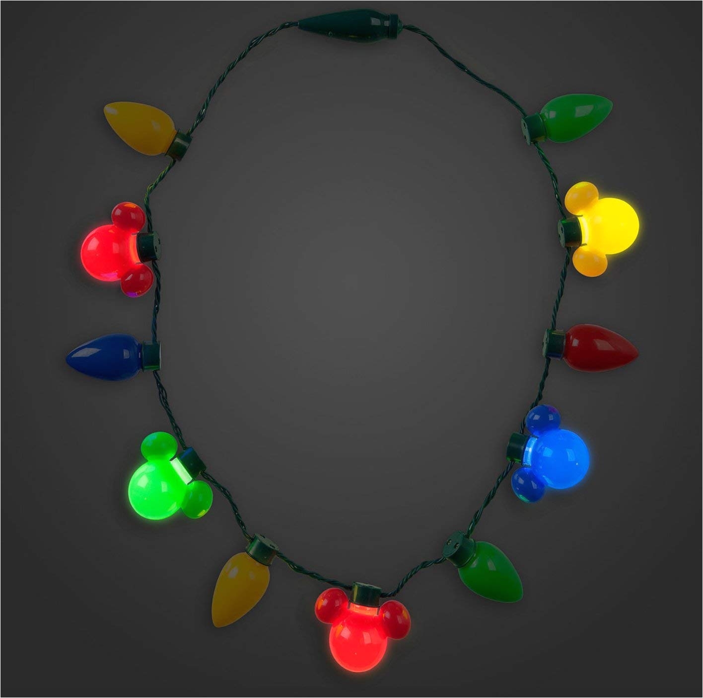 amazon com disney parks mickey mouse christmas retro bulb light up necklace toys games