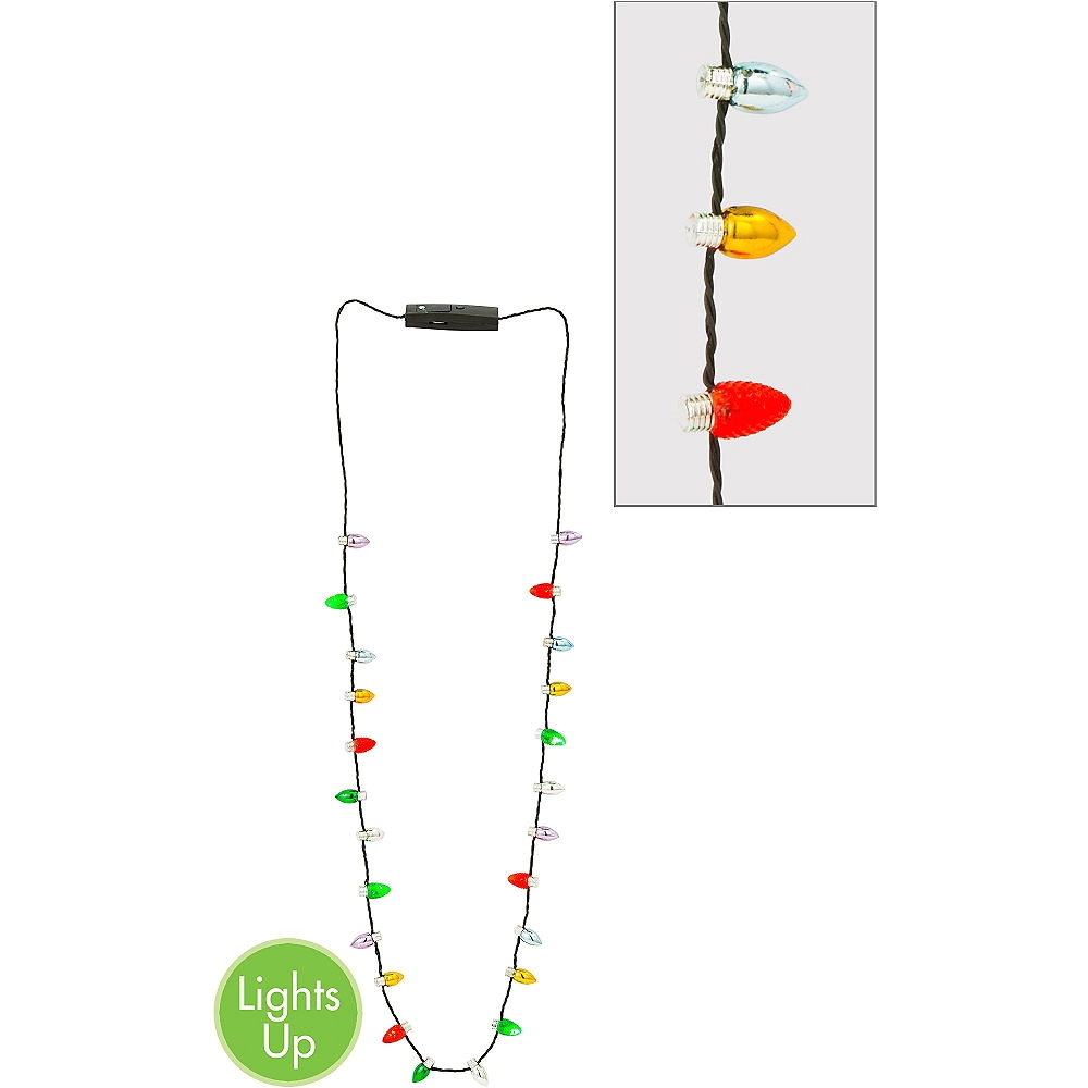 light up christmas lights necklace image 1