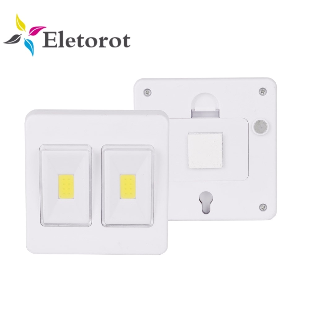 mini cob led cordless lamp switch wall night lights magnetic battery operated kitchen cabinet garage closet