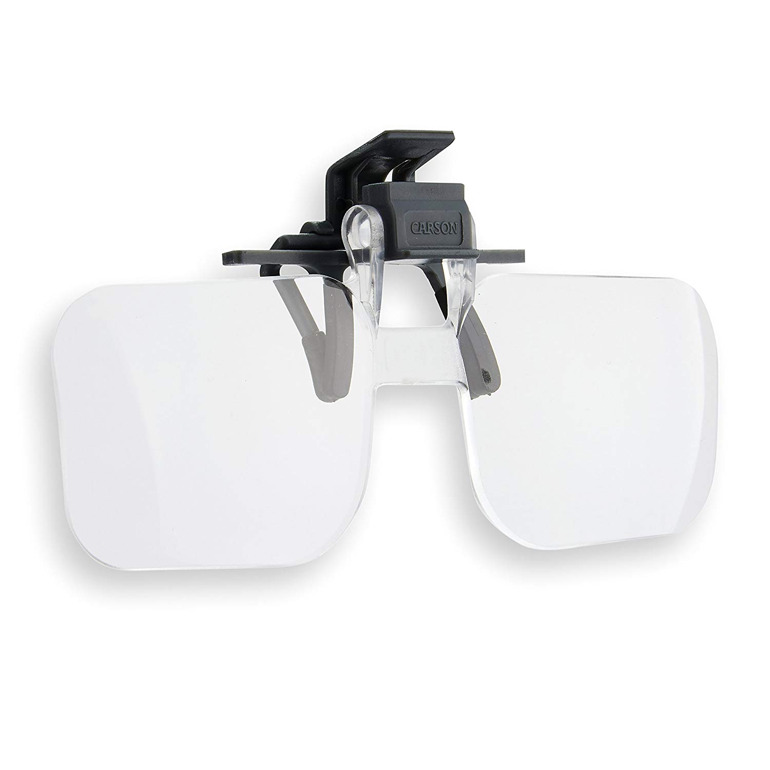 amazon com carson optical clip and flip 1 5x 2 25 diopters magnifying lenses clip and flip magnifying glasses kitchen dining