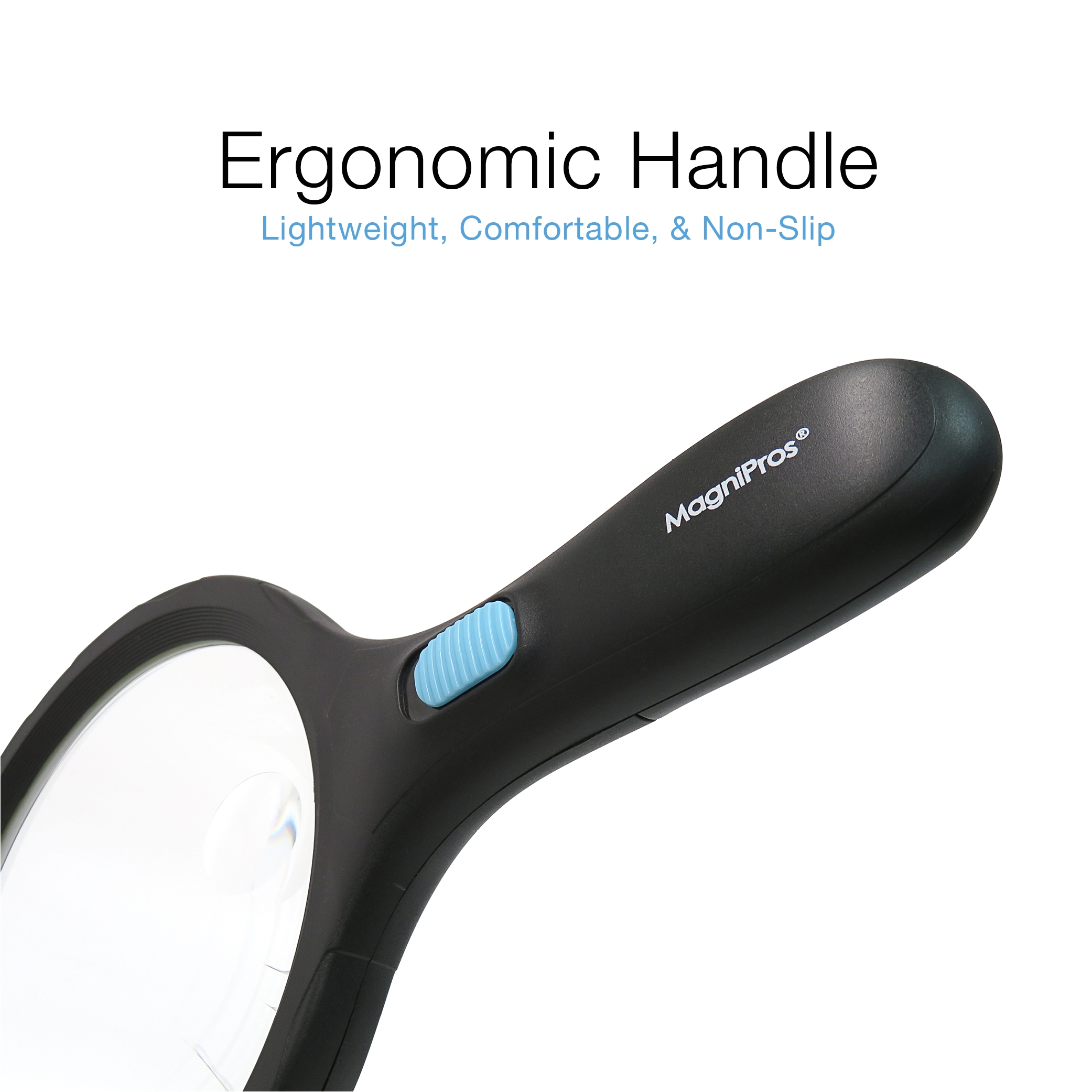 magnipros 5 5 jumbo handheld magnifying glass with 12 bright led lightsprovides evenly lit area 2x lens with 5x zoom walmart com