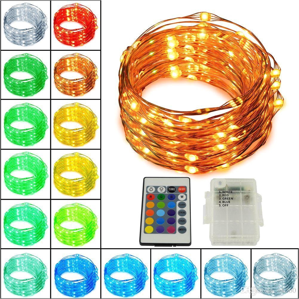 led string lights 5m 50led rgb copper wire fariy light christmas festival wedding party decoration 24key remote controller paper lantern string lights