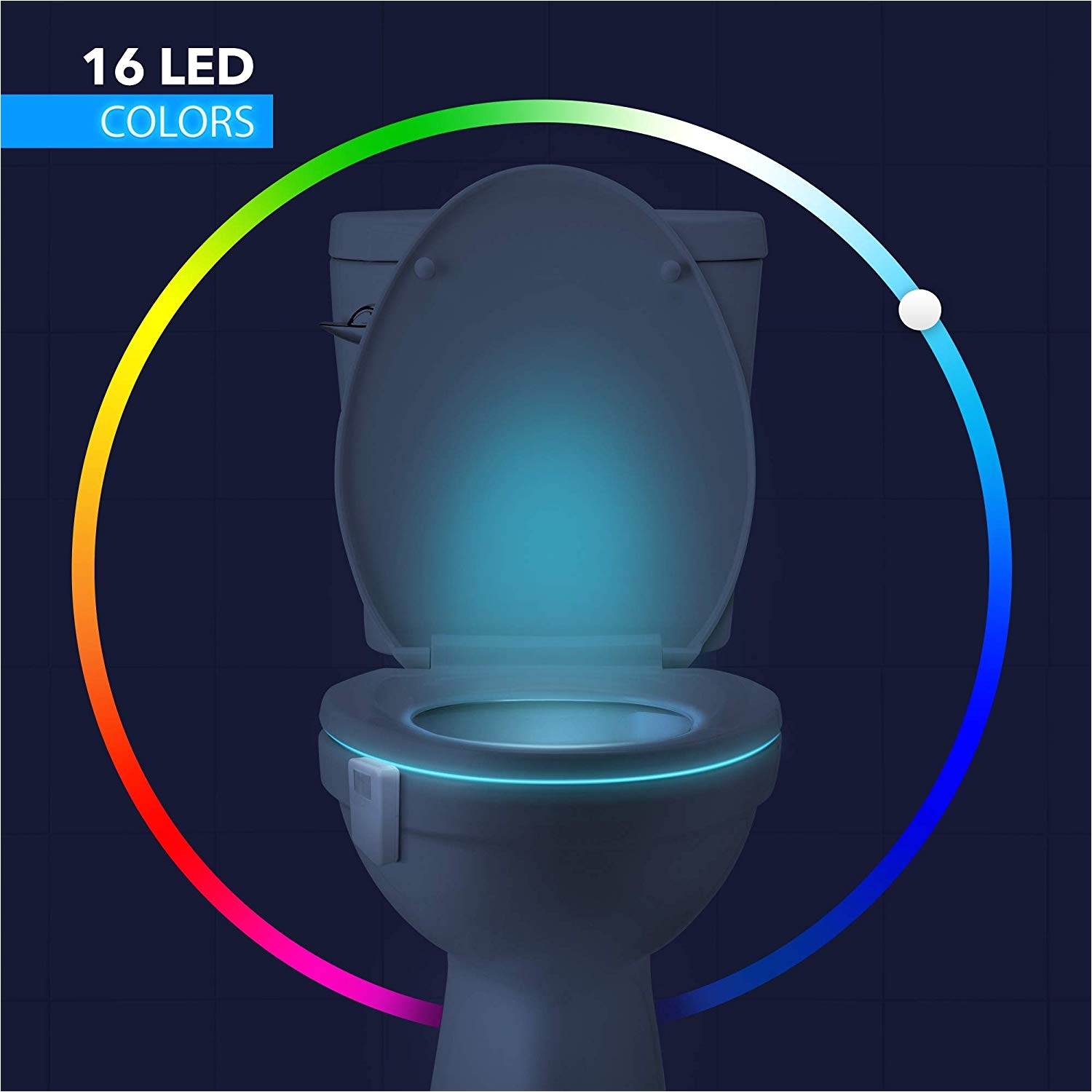 lumilux advanced 16 color motion sensor led toilet bowl night internal memory light detection white amazon com