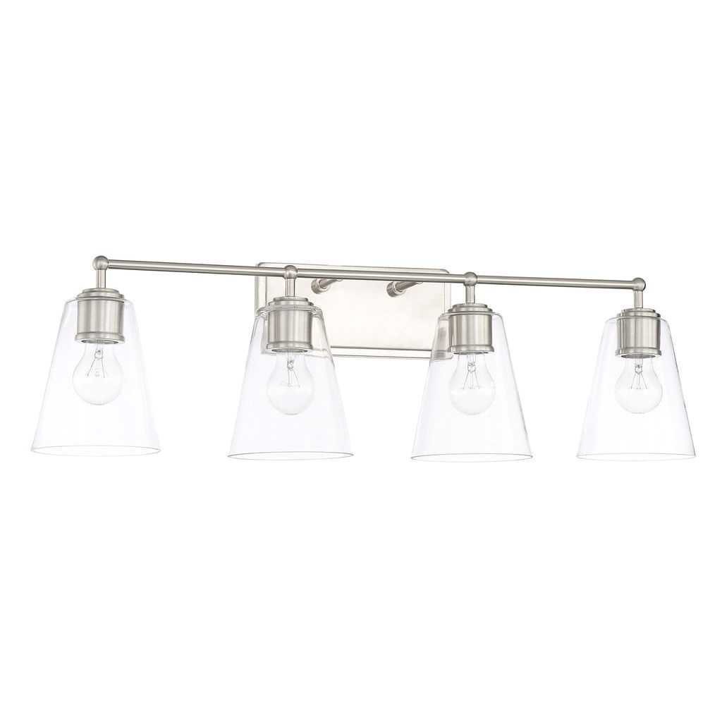 capital lighting signature collection 4 light brushed nickel bath vanity light silver