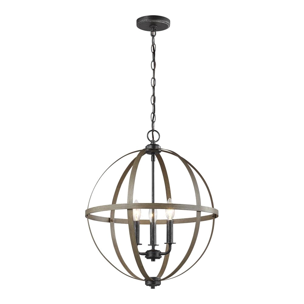 sea gull lighting calhoun 18 in w 3 light weathered gray orb chandelier with