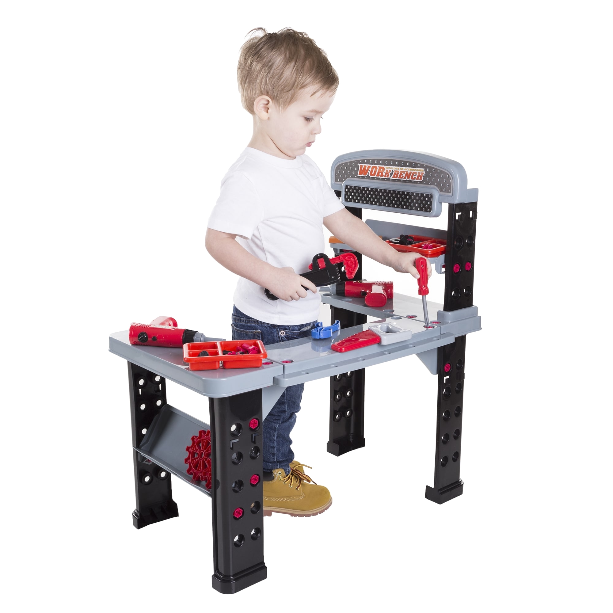 pretend play 75 piece tool set adjustable workbench free shipping today overstock com 14547850