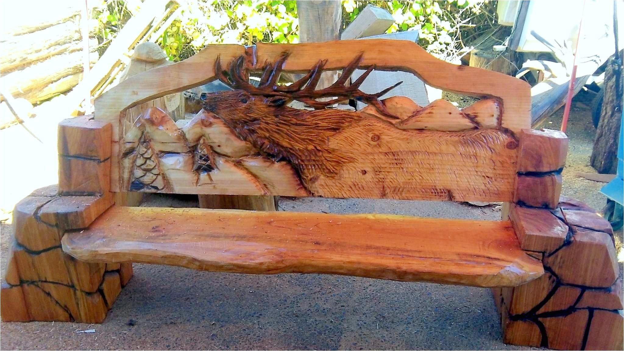 chainsaw carved wood benches elk chainsaw carving rustic wooden bench wood benches wooden