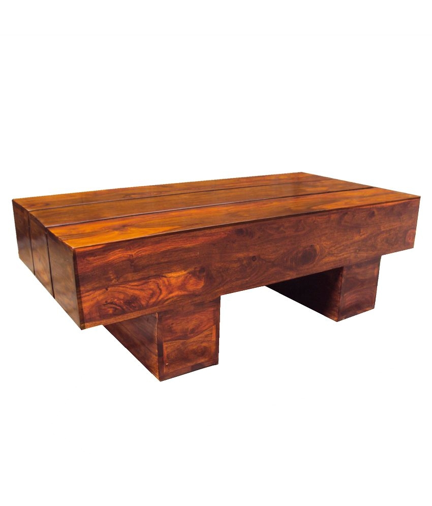 solid wood log coffee table
