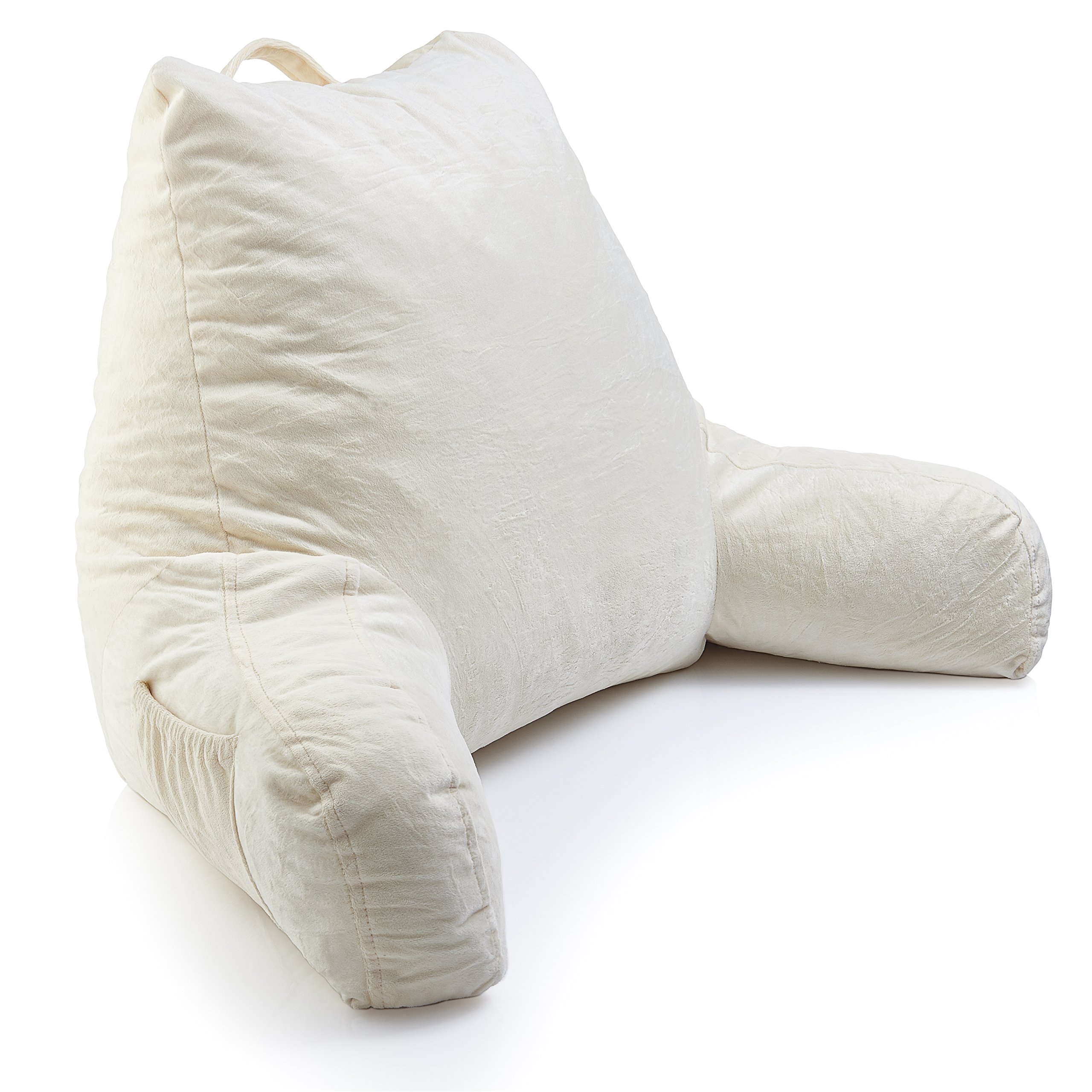 keen edge home hypoallergenic shredded foam reading pillow with removable cover arm pocket new