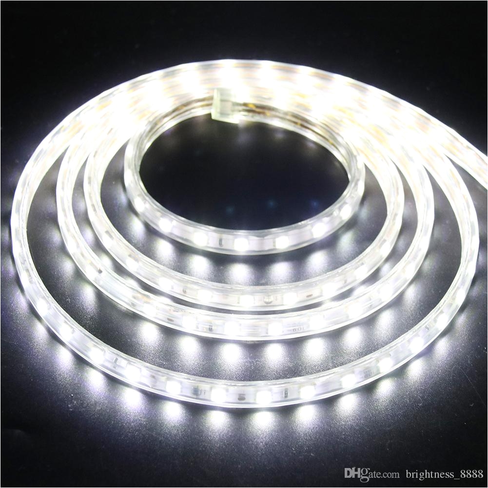 2018 220v 230v dimmable led strips smd 5050 rope light ip68 flex lights with power plug for outdoor lighting string disco bar christmas party from