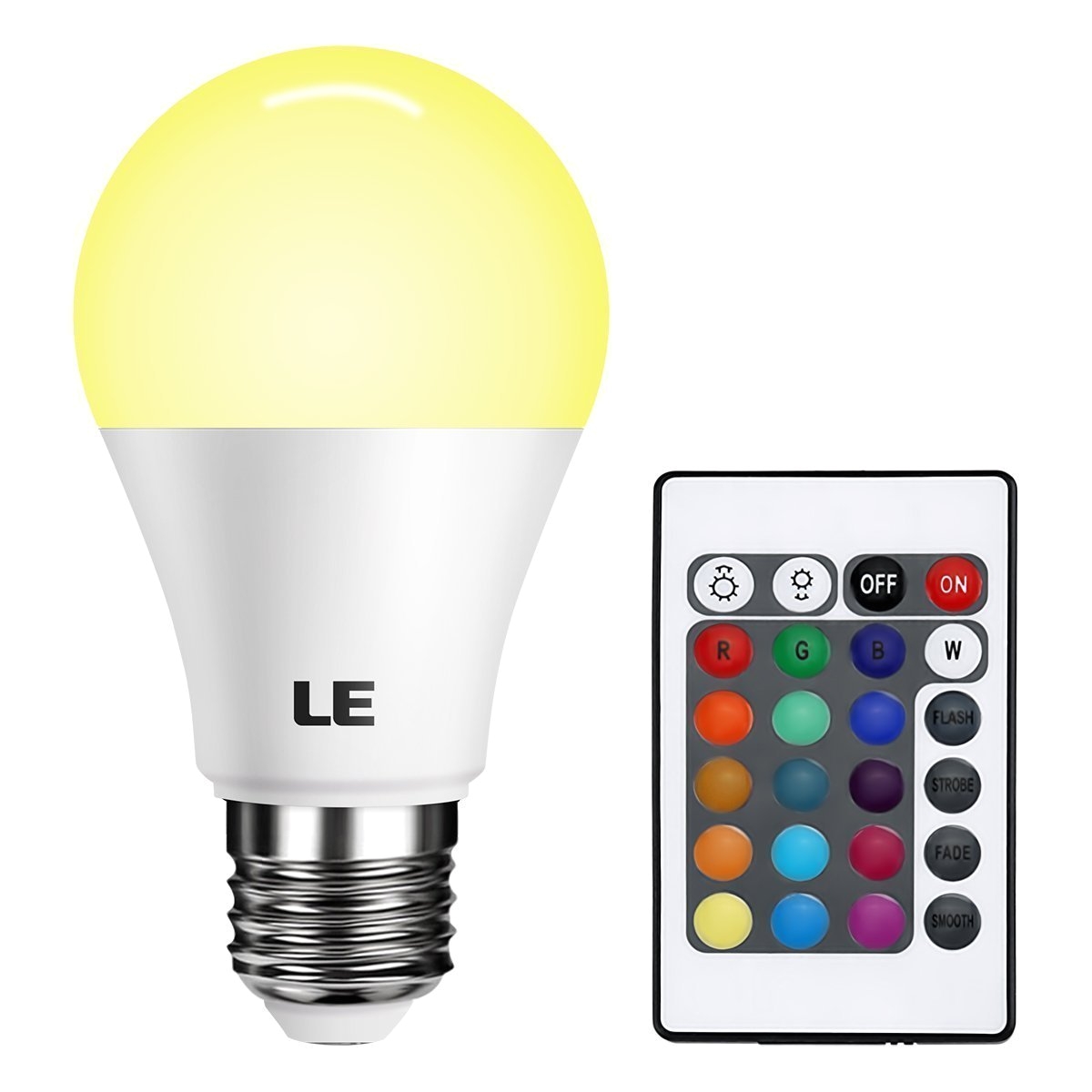 le dimmable a19 e26 led light bulb 6w rgbw led bulbs 16 colors remote controller included led color changing light bulb led household light bulbs