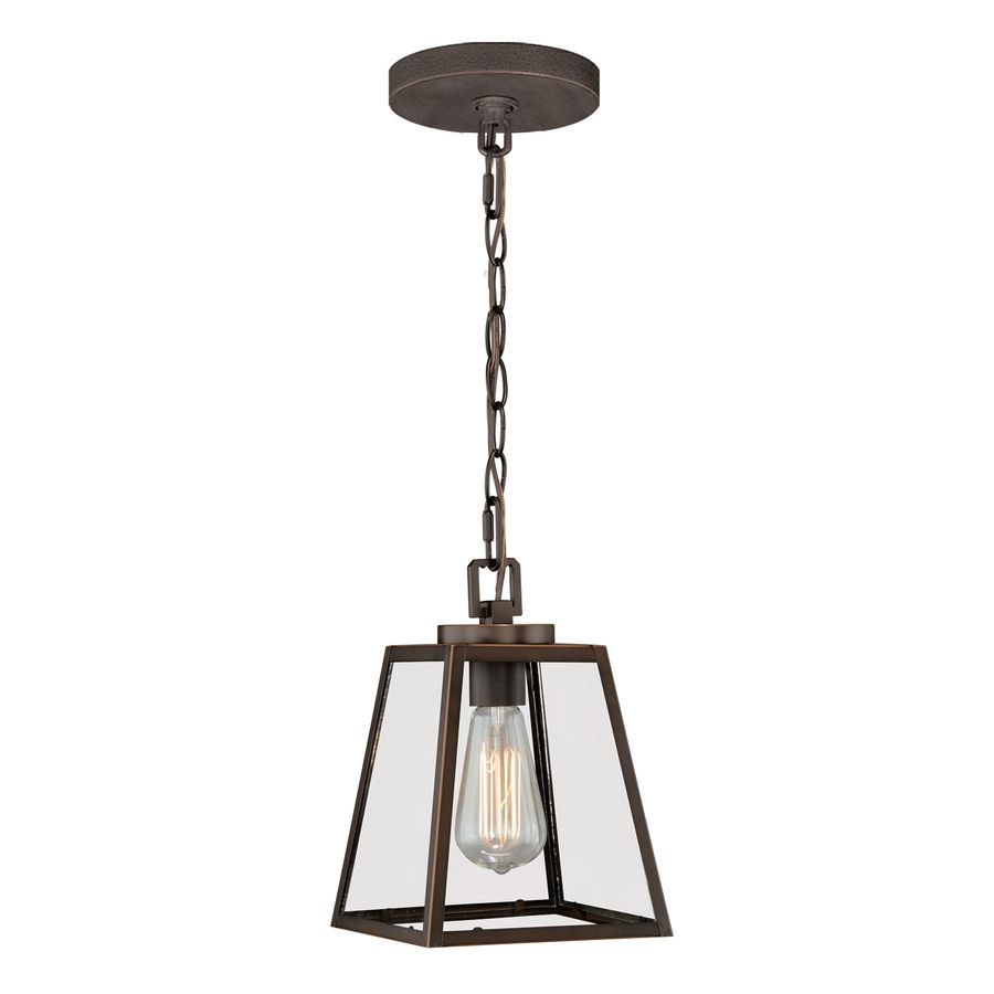 82 shop cascadia 7 in w burnished bronze mini pendant light with glass shade at lowes com