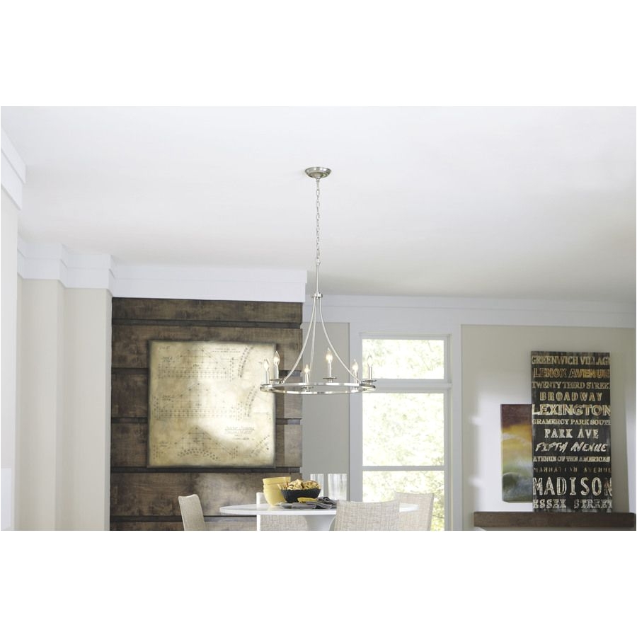 shop allen roth 6 light brushed nickel chandelier at lowes com