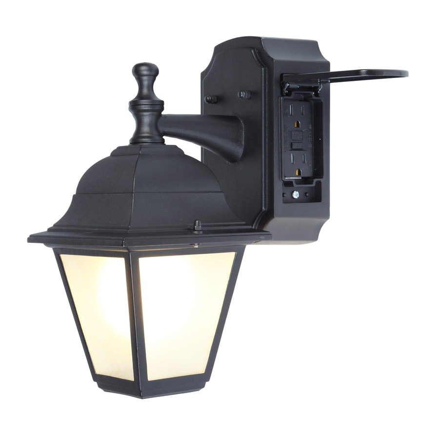 portfolio gfci 11 81 in h black outdoor wall light