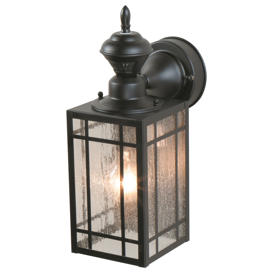 heath zenith 15 375 in h black motion activated outdoor wall light