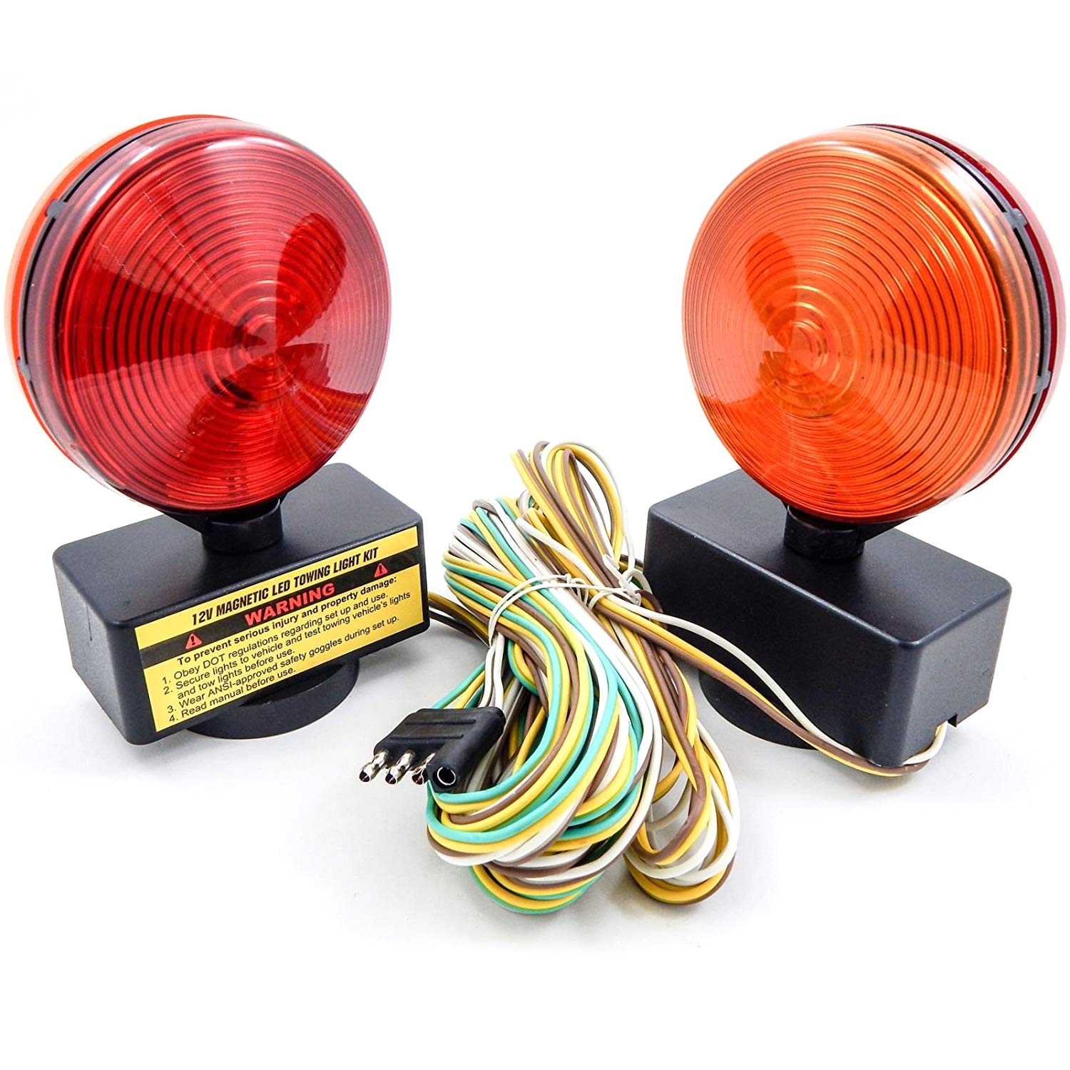 amazon com magnetic led trailer towing light kit magnet mount tow tail brake lights 12v 40 led wire harness automotive