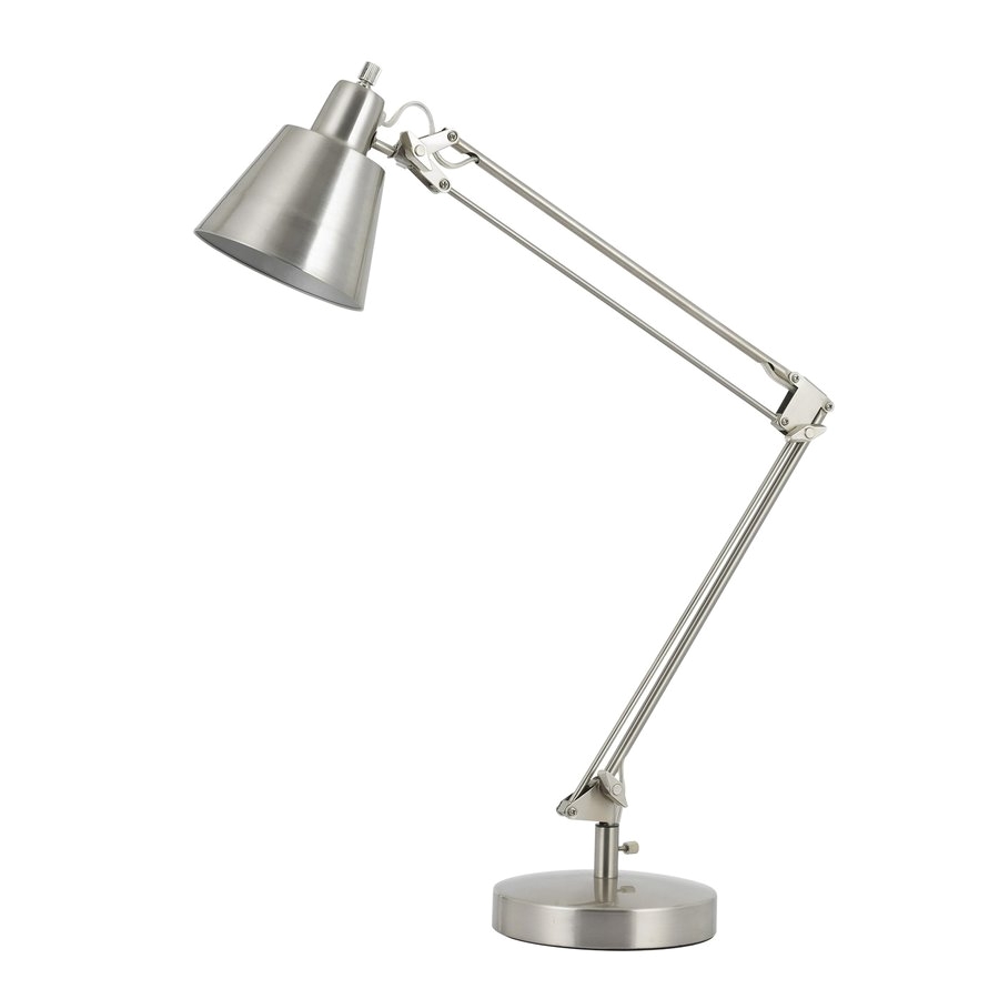 cal lighting udbina 27 in adjustable silver swing arm desk lamp with metal shade