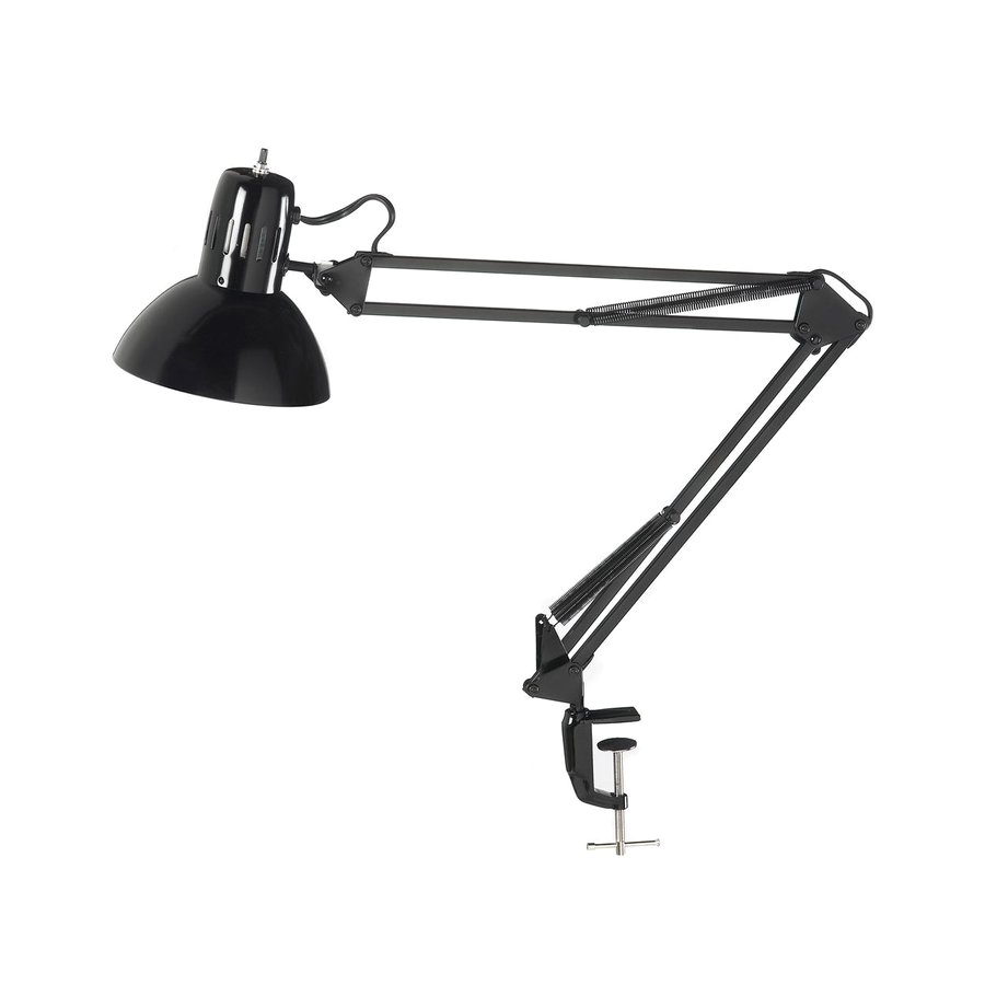 dainolite lighting 18 in adjustable black clip desk lamp with metal shade