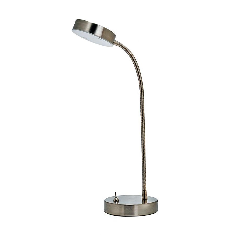 utilitech 13 25 in adjustable stainless steel led desk lamp with metal shade