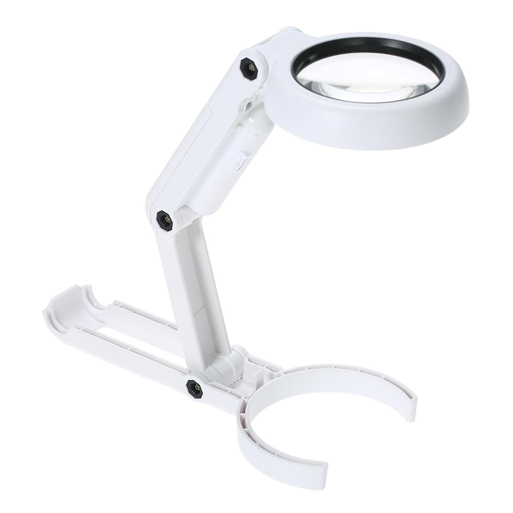 Magnifying Work Light 6 Led Folding Light Reading Magnifier 7x Magnifying Glass Table Desk