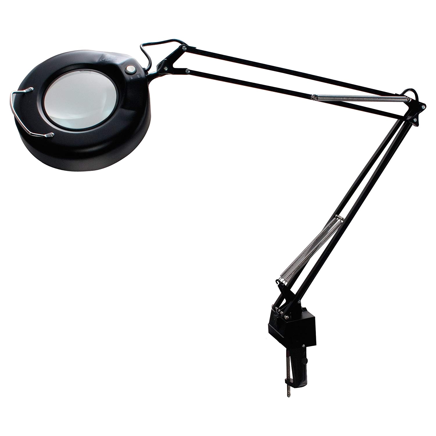 amazon com ledu l745bk economy magnifier lamp 38 1 2 arm reach black desk lamps office products