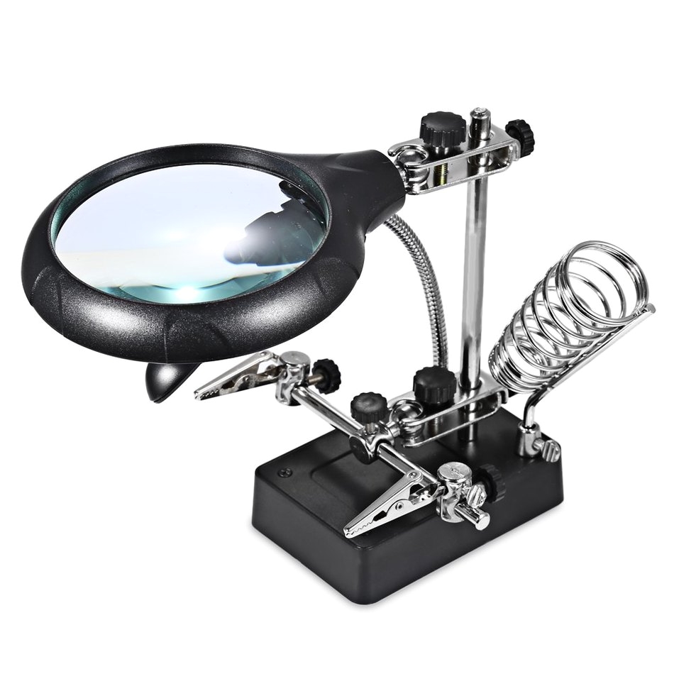 repair tools led light desk magnifier lamp 2 5x 7 5x 10x magnifier glass with led light adjustable clamp for suitable angle in magnifiers from tools on